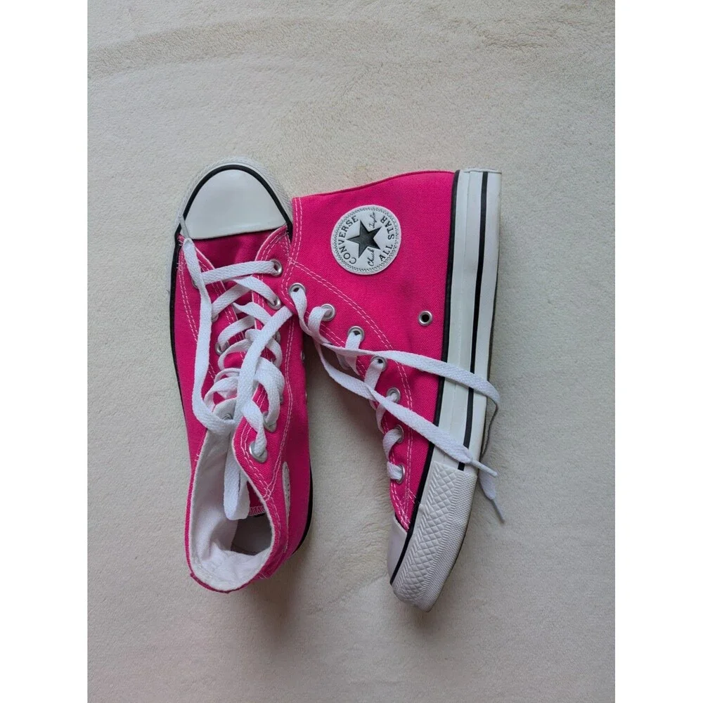 Converse All Star High Top, Hot Highlighter Pink, Size 8